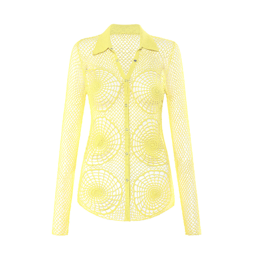 Hand hook hollow woven shirt