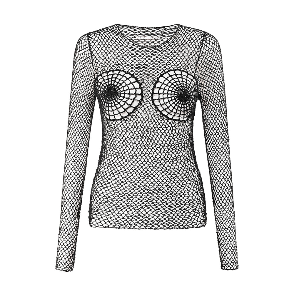 Knitting crochet long sleeve top